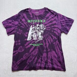 Beetlejuice Tie Dye T Shirt Purple Green Graphic Print XX Large
